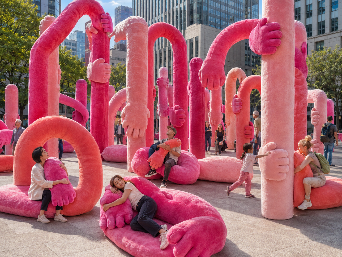 Soft monumental BIG HUG public landscape