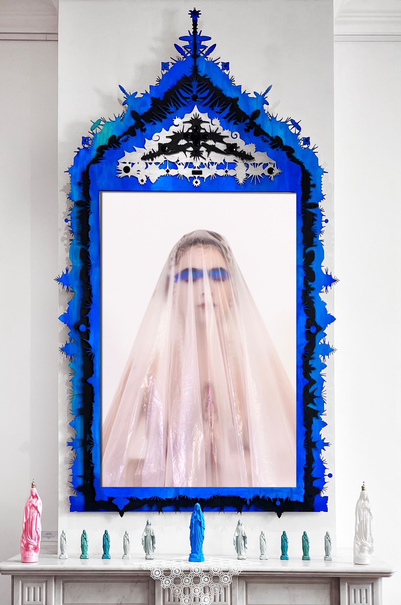 BLUE MADONNA framed installation