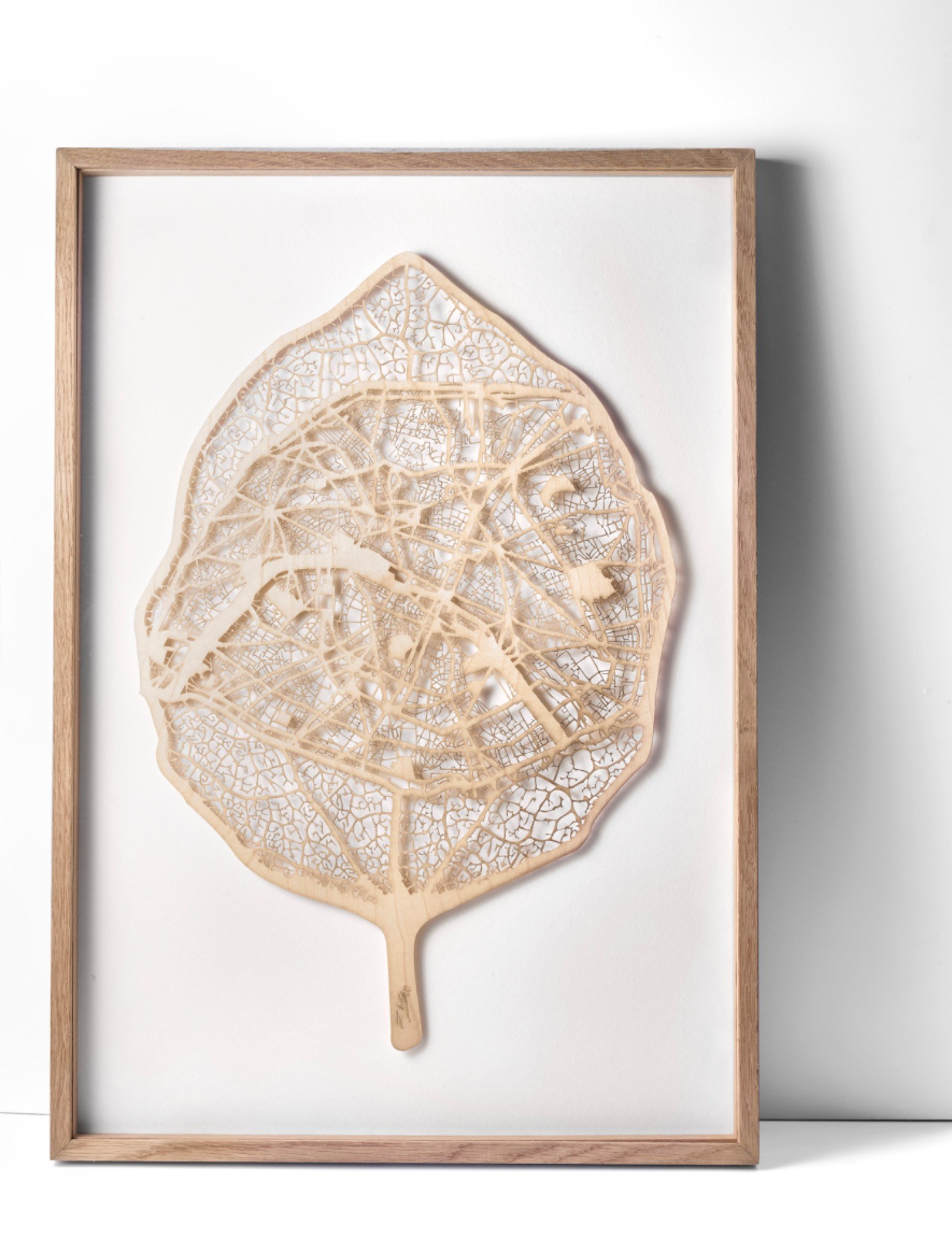 Paris City Leaf dark framed wood