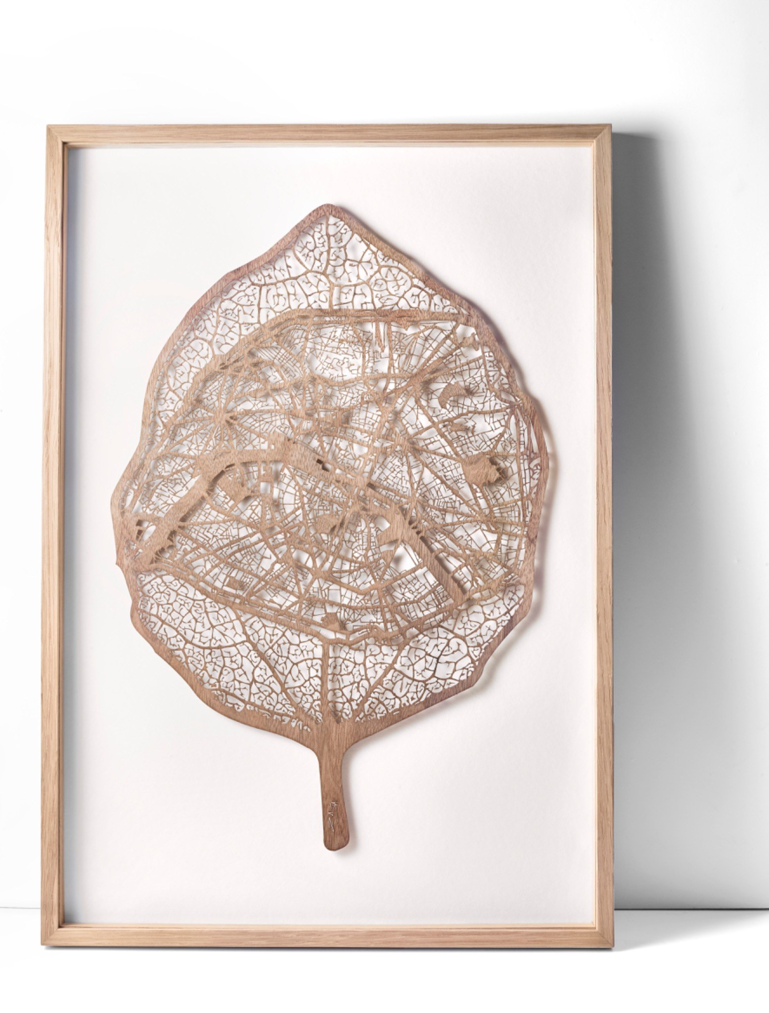 Paris City Leaf framed wood