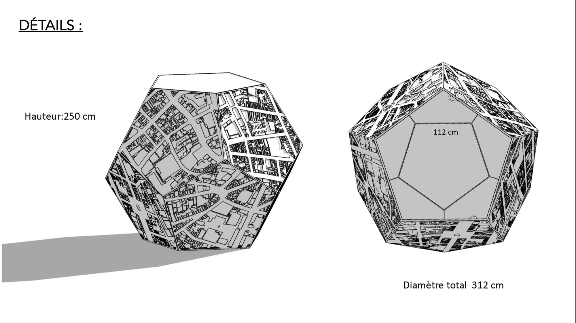 Technical dimensional study for The Dodecahedron